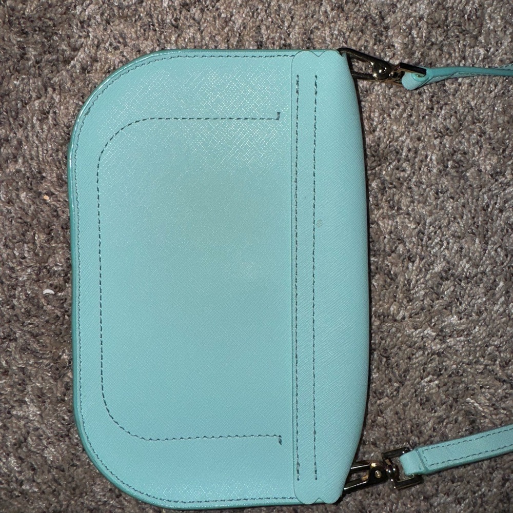 Kate Spade Cape Drive Jettie Scalloped Crossbody Bag Small Leather Turquoise - Picture 4 of 5